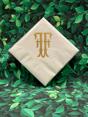 Antique Chic Monogrammed Beverage Napkins