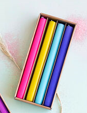 Rainbow Taper Candle S/4