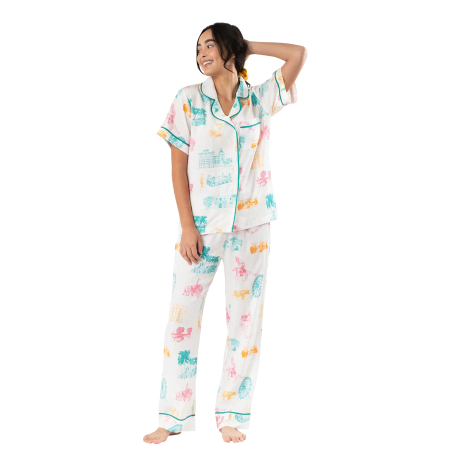 San Antonio Toile Pajama Set - Short Sleeve/Pants