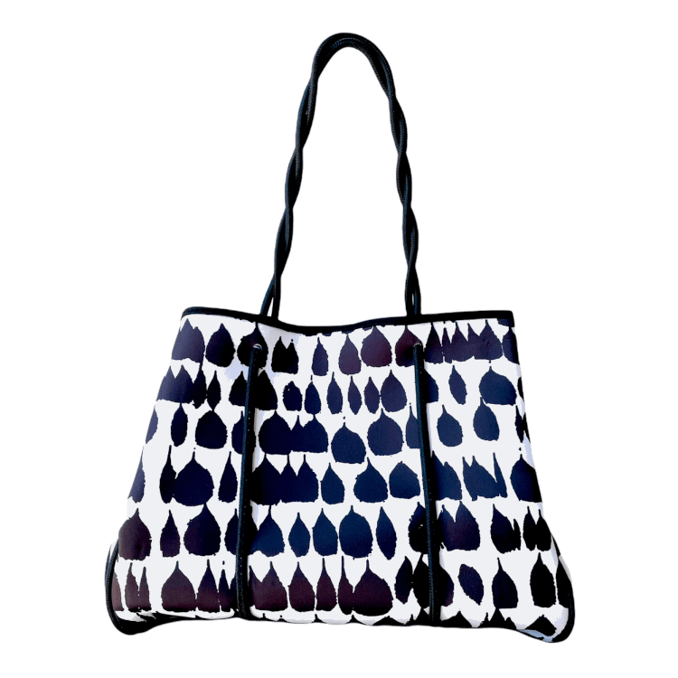 Black With Purple Detail Neoprene Tote Bag – Sistique Boutique