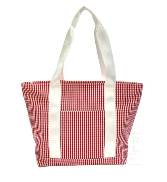 Coated Canvas Gingham Tote